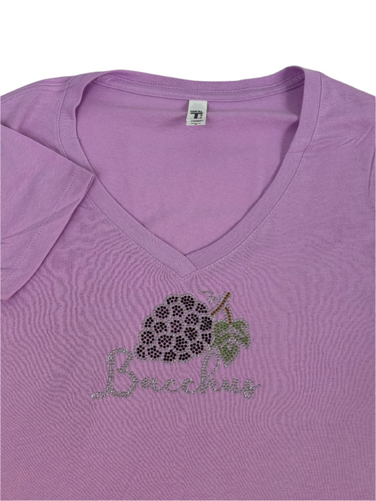 Ladies Grape Rhinestone Shirt