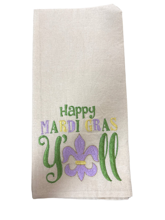 Mardi Gras Y'all Hand Towel