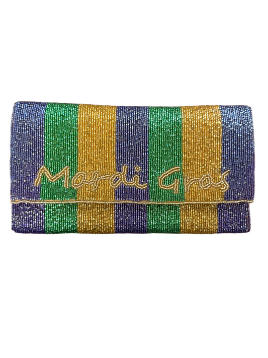 Beaded Mardi Gras Clutch