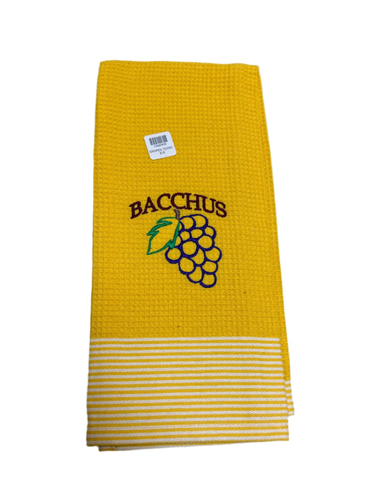 Bacchus Grapes Embroidered Towel