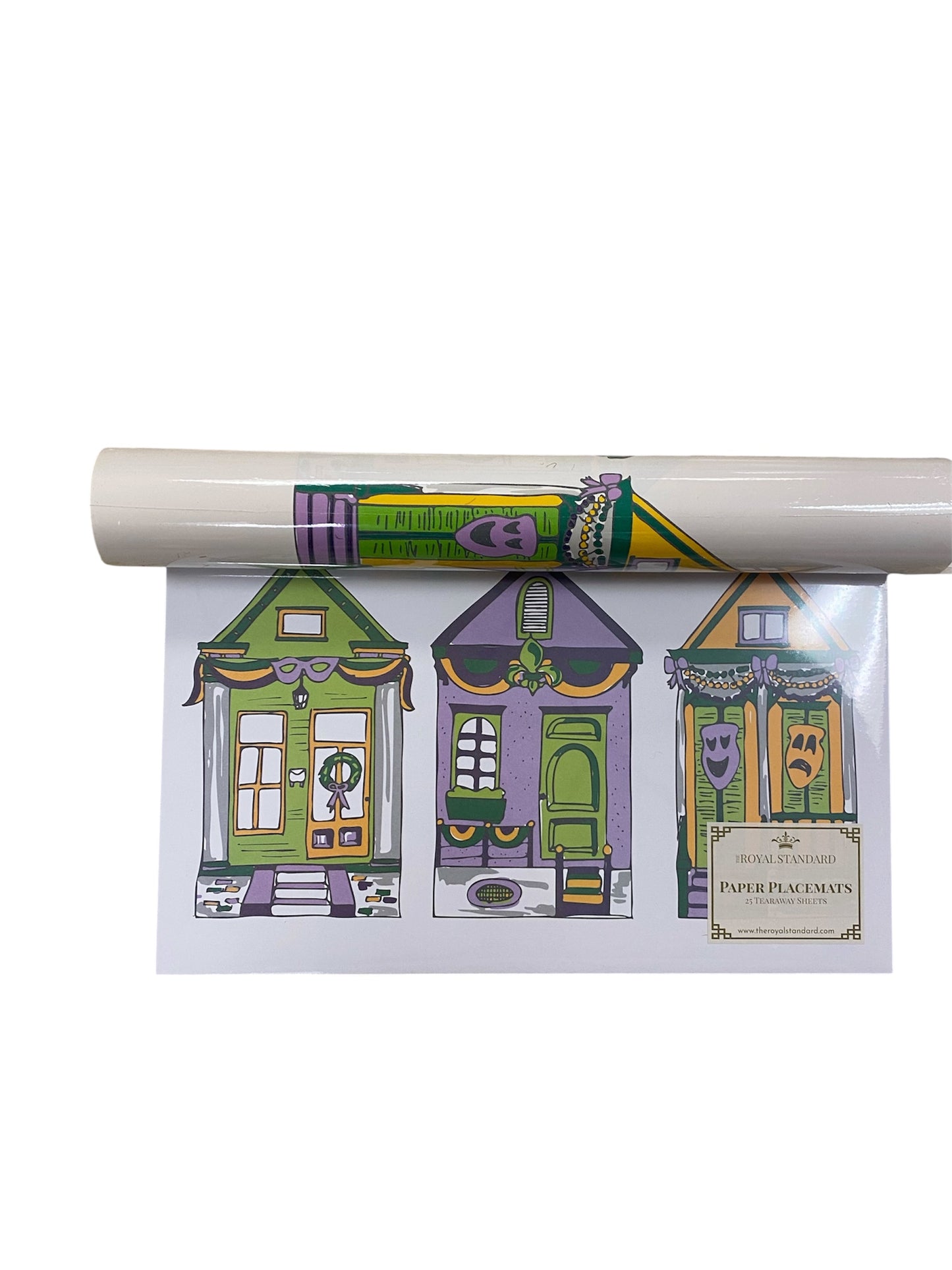 Mardi Gras Parade Houses Paper Table Runner