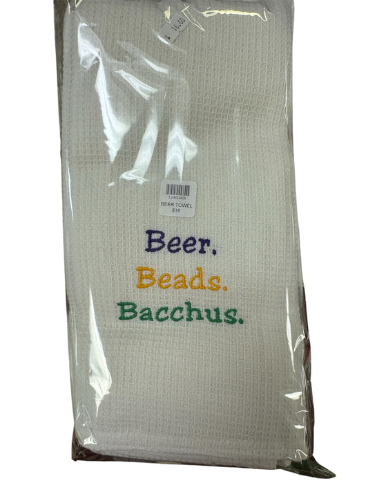 Beer Beads Bacchus Embroidered Towel