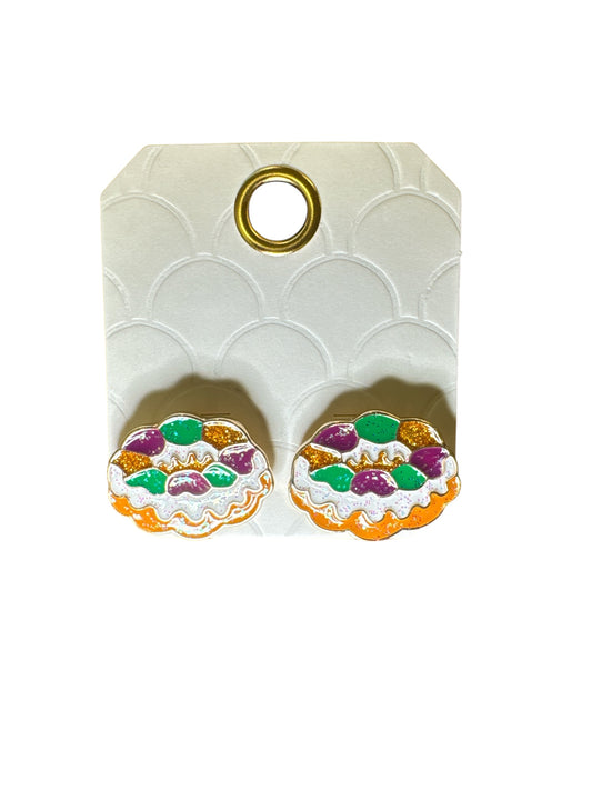King Cake Post Earrings