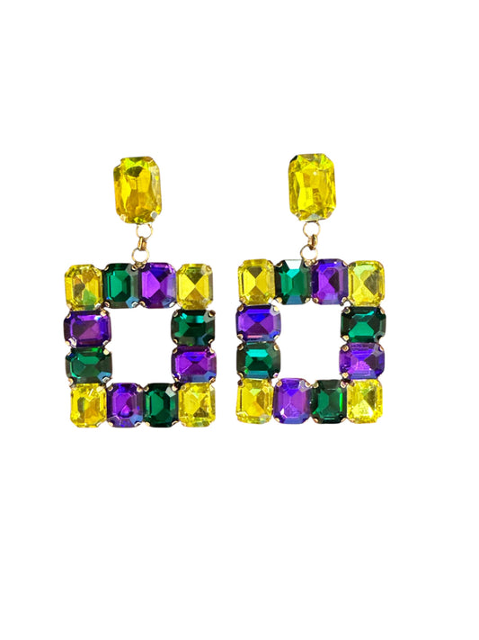Square PGG Gem Earrings