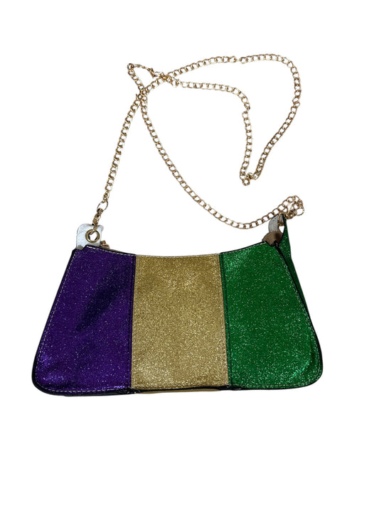 Mardi Gras Purse with Gold Chain (PGG Glitter)