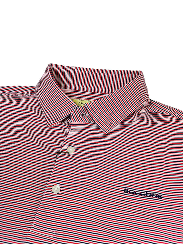 Donald Ross Red, White & Blue Striped Shirt (Runs large)