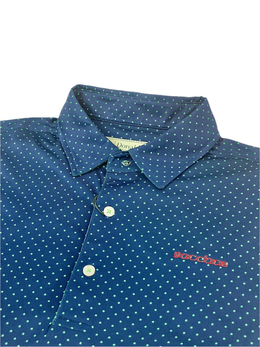 Donald Ross Navy with Green Stars Polo Shirt (Runs large)