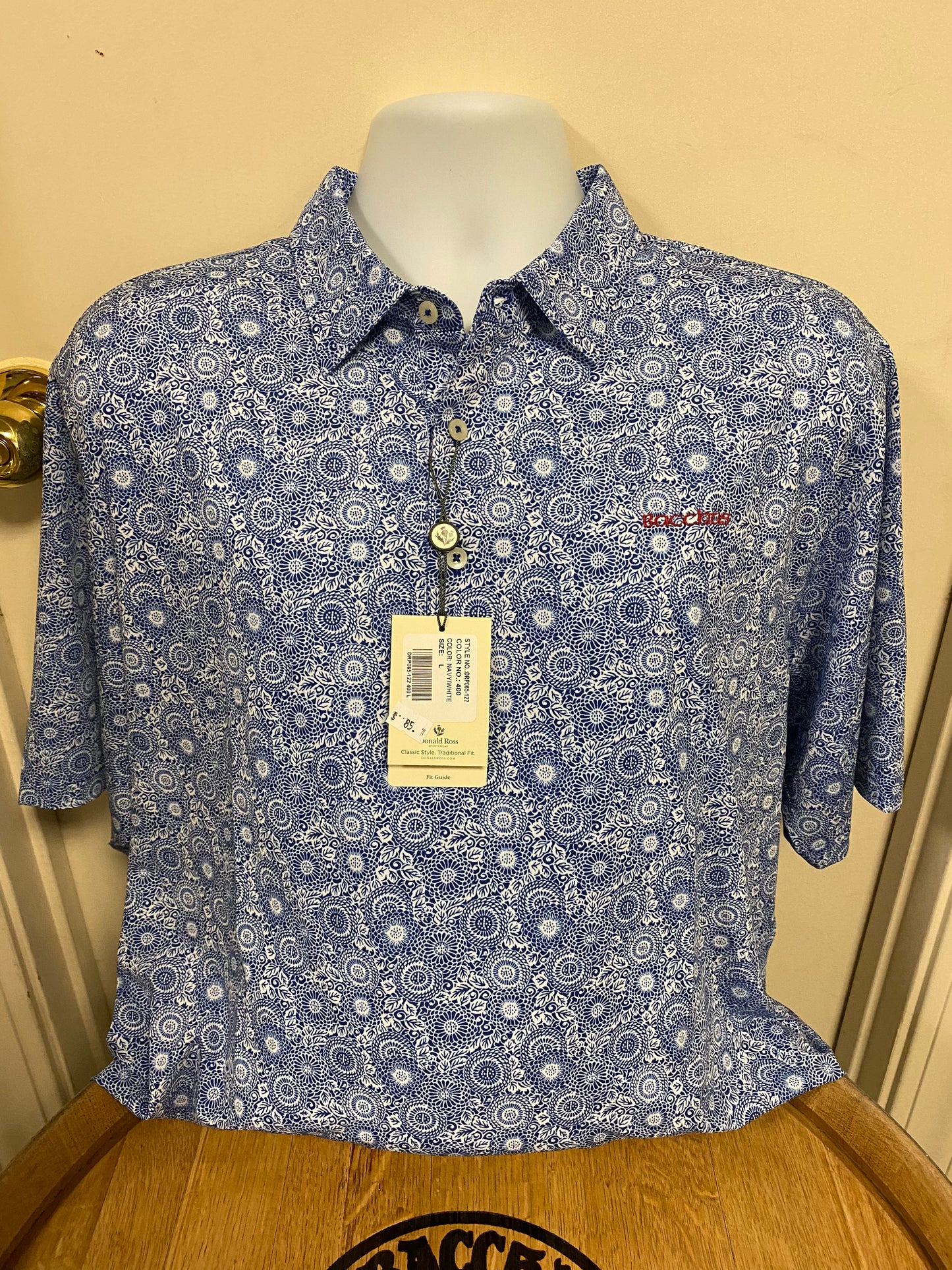Donald Ross Blue Kaleidoscope Shirt (Runs large)