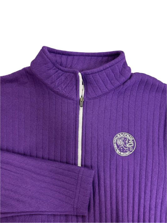 Donald Ross Kinross 1/4 Zip Pullover Purple (Relaxed Fit)