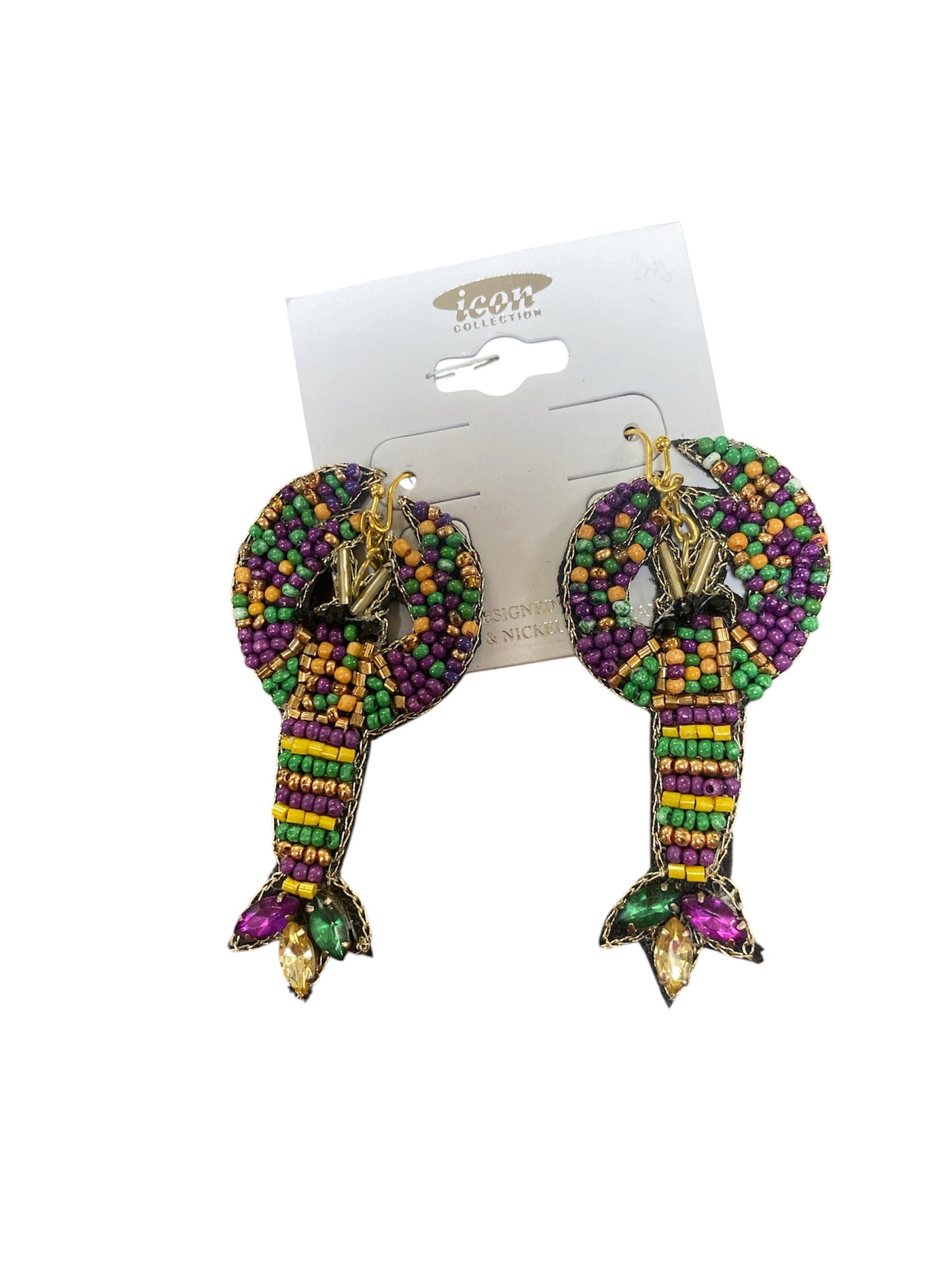 Beaded Crawfish Earrings