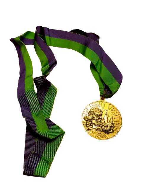 1985 "In Vino Veritas" Aluminum Medal on Ribbon