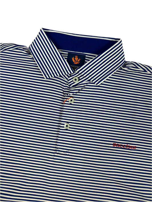 Donald Ross Sport Owen Navy & Cream Stripe Golf Shirt