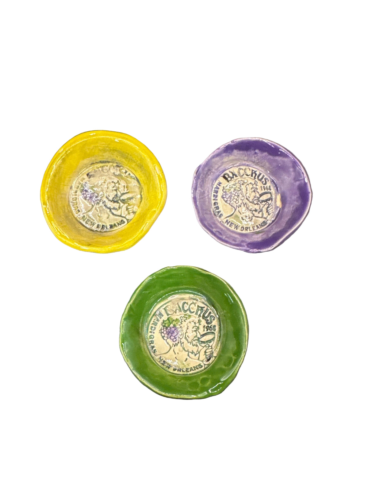 Dena Burleson Mardi Gras 3” Ceramic Mini Trinket Bowl