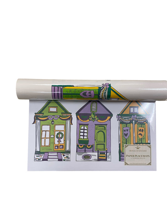 Mardi Gras Parade Houses Paper Table Runner