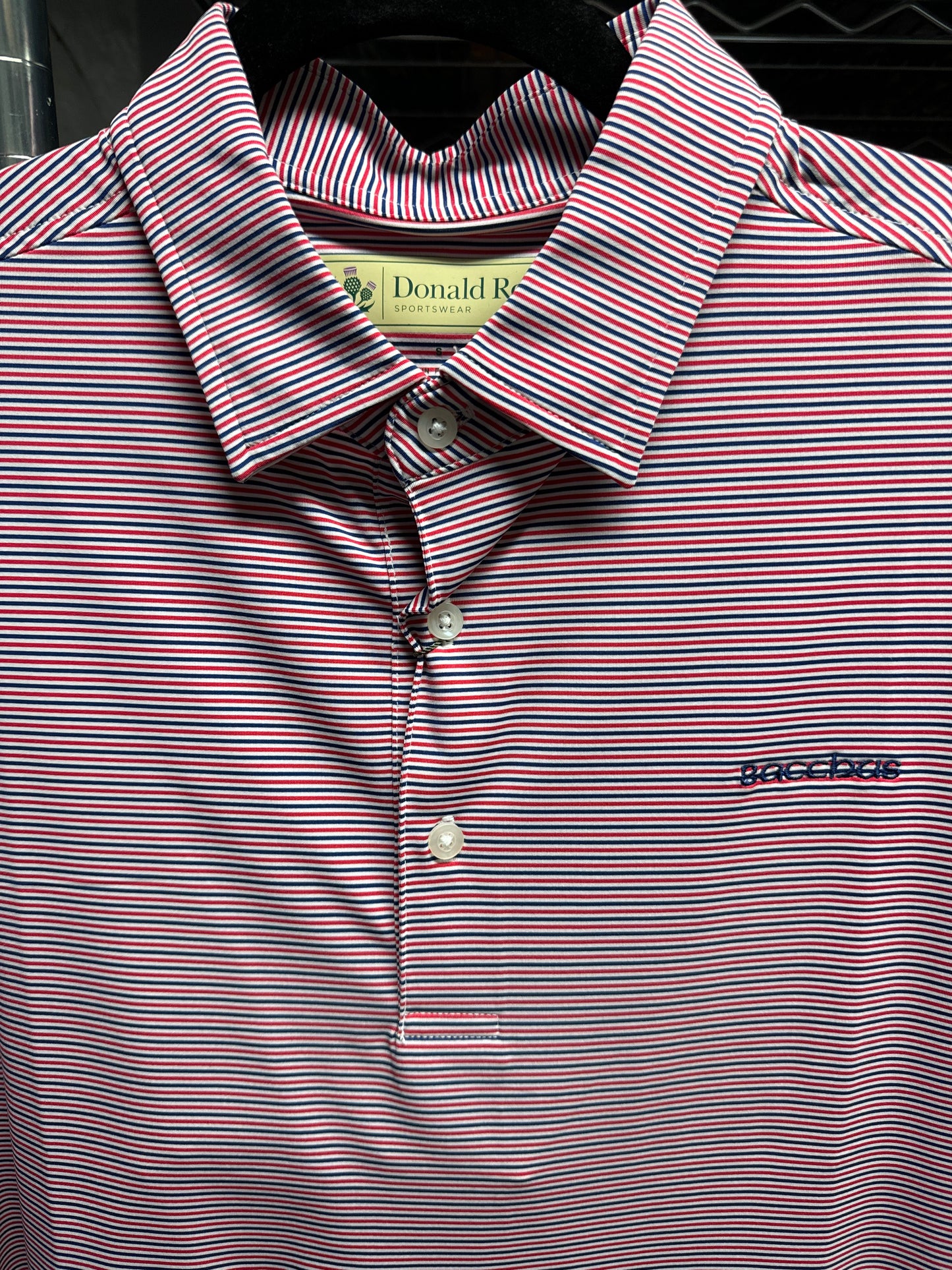 Donald Ross Red, White & Blue Striped Shirt (Runs large)