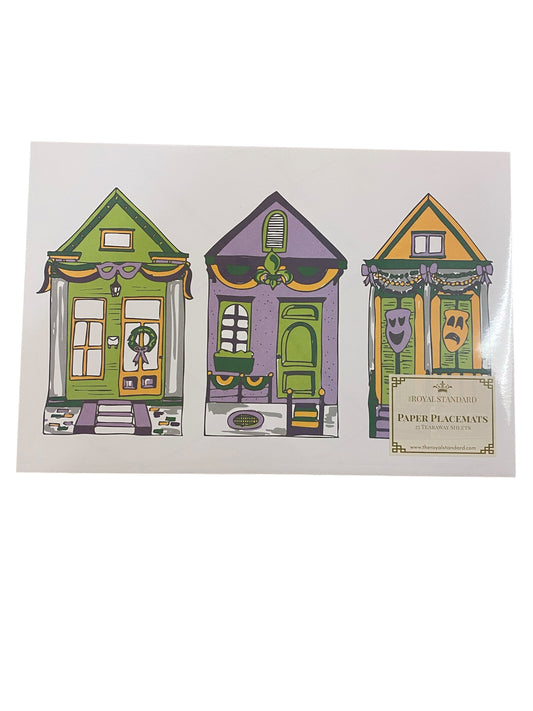 Mardi Gras Parade Houses Paper Placemat