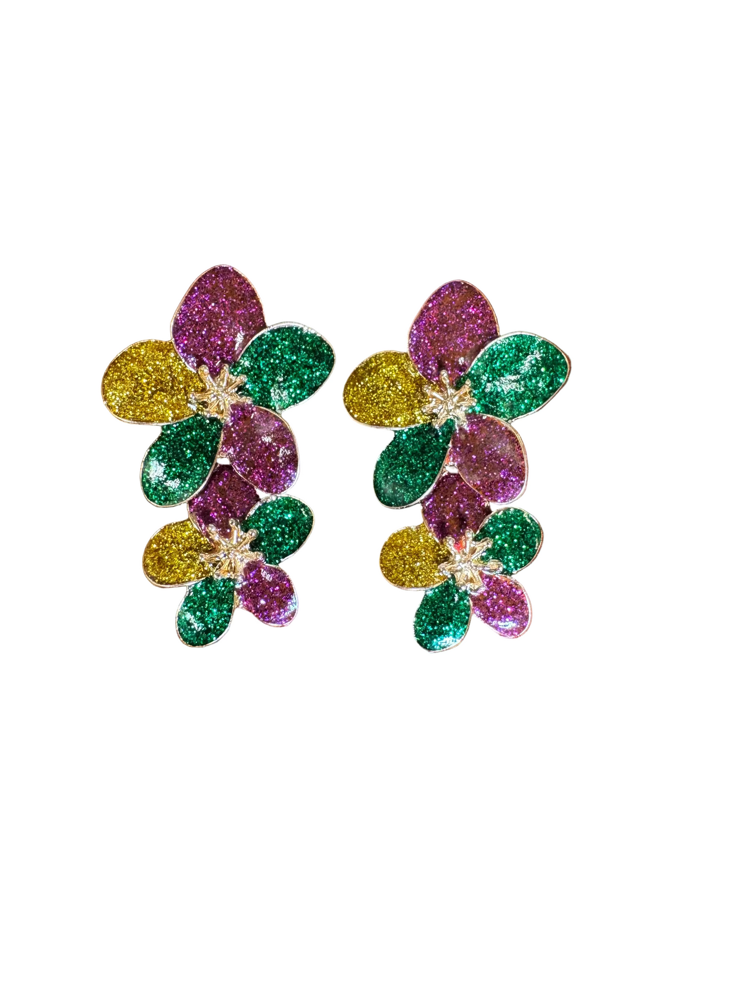 Dangle Dbl Flower Earrings