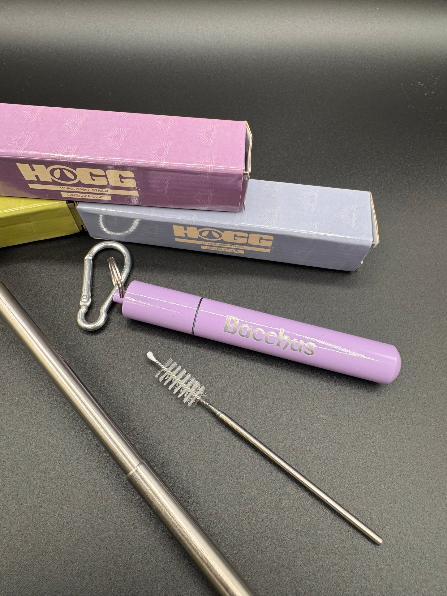 11in COLLAPSIBLE METAL STRAW - PORTABLE TRAVEL STRAW: Multiple Colors