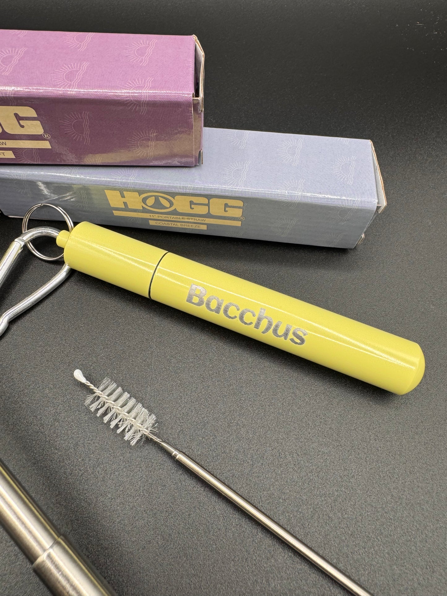 11in COLLAPSIBLE METAL STRAW - PORTABLE TRAVEL STRAW: Multiple Colors