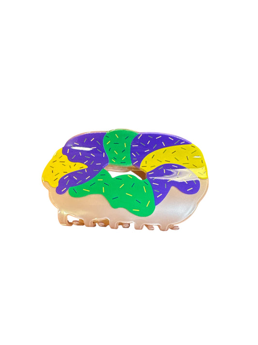 King Cake Hair Claw Clip