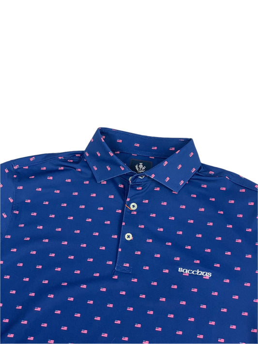 Donald Ross Sport Navy American Flag Shirt