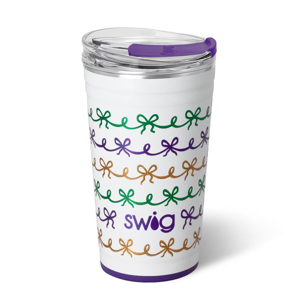 Swig Life 24 oz Mardi Gras Bows Party Cup