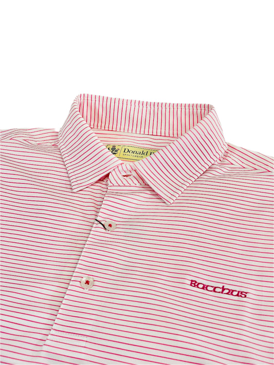 Donald Ross Pink & White Striped Golf Shirt (Runs large)